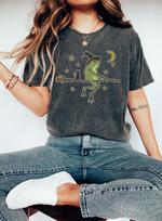 Witch Shirt Frog Shirt Pumpkin Halloween Shirt Cat Halloween Shirt Frog Shirt Halloween T-Shirt Frog Lover Shirt Funny Halloween goth shirt 3XL black