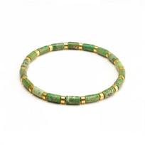 Tiger Eye Tube Bead Bracelet Symbolizing Money, Attracting Wealth, Abundance and Prosperity, Vintage Style Elastic Rope Spiritual Jewelry beige