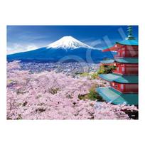 EPOCH 500-Piece Jigsaw Puzzle: Spring Breeze Mt. Fuji and Five-Story Pagoda - Yamanashi (38x53cm) 06 B0CTJFVBZ4 blue