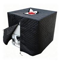Sustiprinta Antifrizo Aliuminio Folijos IBC Talpyklos Dangtis 1000L Lauko Vandeniui Atsparus Dulkių Neperšlampantis Vandens Talpyklos Apsauginis Dangtis 120x100x116cm juoda
