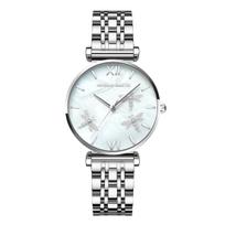 Hannah Martin Little Dragonfly Women's Watch Waterproof Watch Japanese Quartz Movement Mother-of-Pearl Dial Ladies' Brand Watch white