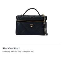 CHANEL Grain Blizgus Veršio Odos Kosmetinė Rankinė Moteriška Juoda AP4936-B22105-94305 One Size 1 black