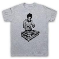 Dj Bruce Lee Iconic Martial Artist Hong Kong Men's & Women's T-Shirt XL gray