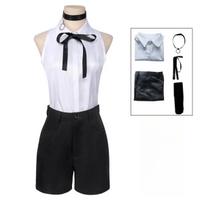 Kostiumas Cosplay Anime Grandininis pjūklas Žmogus Reze Cosplay Uniformos Rinkinys Karoliai Perukas Helovinas Karnavalo Šventės Suknelė Mergaitė XL white