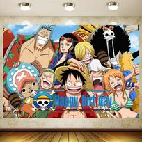 213. Anime Theme Birthday Party Backdrop Decoration, 5x3.5ft Happy Birthday Backdrop 70.9x43.3inch/180*110cm