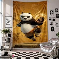Wall TapestryKung Fu Panda Art Hanging Cloth Decorative Background Cover for Room Decoration 130cmx150cm