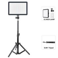 LED Video Light With Professional Tripod Stand Remote Control Dimmable Panel Lighting Studio Photo Live Photography Fill-in Lamp white