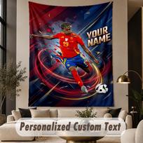 Custom Text Tapestry Lamine Yamal Print Wall Tapestry Indoor Living Room Wall Decor 150cmx200cm