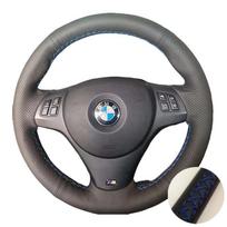 Car Steering Wheel Cover For BMW E81 E90 Pack M Sport M3 E91 E92 E93 E87 E82 E88 X1 E84 Hand-stitched Microfiber Leather Blue Thread