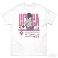 Cotton T-shirts with Naruto Sasuke Uchiha print for men and women, summer 2026, cartoon pattern, loose fit, short sleeve. XL