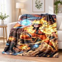 Naruto Flannel Throw Blanket Soft Warm Cozy For Sofa Bed Indoor Home Bedroom Use 100cmx150cm black