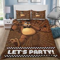 FNAF Freddy Bear Cartoon Print Catoon Game Duvet Cover Pillowcase Bedding Set Bedroom Decoration Youth Adults Girl Boys gifts 140x200cm (2pcs)