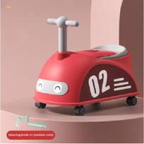 Kūdikių automobilio formos tualetas Nešiojamas neslystantis kūdikių puodukas mažyliams, treniruočių tualetas su ritinėliais, daugiafunkcis tualetas, vaikų dovanos raudona
