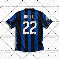 09/10 Season Milan Diego Milito 22# Unisex Retro Football Jersey Shirt, 3D Print Mesh Ventilation Quick-dry Jersey Shirt 6XL