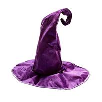 Didelė pliušinė burtininko skrybėlė, aksominė raganos kostiumo skrybėlė, daugiaspalvė Helovino raganos skrybėlė, Cosplay vakarėliui violetinė