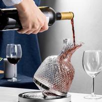 360° Rotating Crystal Glass Wine Decanter 1.5L