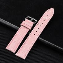 Premium Genuine Leather Watchbands 10/12/13/14/15/16/17/18/19/20/21/22/23/24mm Watch Band Strap High Quality Wrist Bracelet+Tool 20mm rožinė