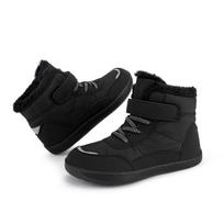 Children's Wide-Toe Waterproof Fleece-Lined Snow Boots with Velcro Closure 32 black