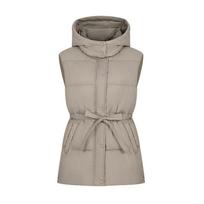 Autumn and winter milk silk cotton vest women's hooded waist lace-up sleeveless vest XXL