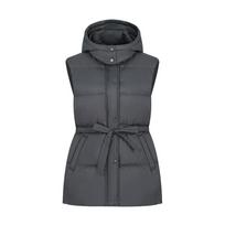 Autumn and winter milk silk cotton vest women's hooded waist lace-up sleeveless vest M