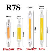 R7S LED stiklinis vamzdelis 78MM 15W 20W COB lemputė 118MM 30W 40W R7S kukurūzų lemputė J78 J118 AC220V 110V Pakeisti halogeninę lemputę 50W Lempos 78mm 25W&110V balta