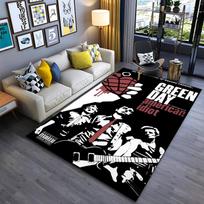 Area Rug, Green Day American Idiot Heart Grenade Band Silhouette Album Print, Man Cave Decor, Non-Slip Mat 40x60cm( 15x23in ) gray