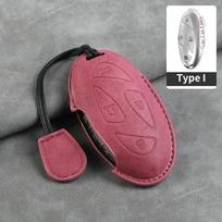 Car Key Case Cover For Hyundai Kona Ev Grandeur GN7 2023 IONIQ 6 Leather Car Key Shell Accessories pink