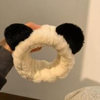 Kawaii Panda Hair Hoop Cartoon Makeup Headwear Cute Plush Headband  Women Style F beige