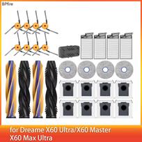 Main Side Brush for Dreame X60 Ultra/X60 Master/X60 Max Ultra Robot Vacuums Cleaner Part Dust Bag Hepa Filter Mop Cloths Spare