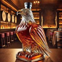 Eagle Shape Whiskey Decanter High Borosilicate Glass Wine Bottle Craft Spirits Container 300-400ml Eagle a brown
