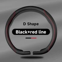 For Nissan Patrol Y62 Y63 2010-2017 2018 2019 2020 2021 2022 2023 2024 2025 2026 Perforated Breathable Car Steering Wheel Cover D Black Red Line