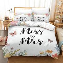Mr Mrs Bedding Set You and Me Comforter Cover for Couple Lover Men Women Funny Duvet Cover Gold and Black Wedding Quilt CoverSet 135x200cm 2pcs&Duvet Cover beige