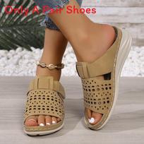 Womens Chunky Heel Open Toe Slides With Pu Upper And Rubber Sole For Summer 43 ruda