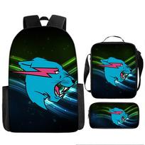 Mr Beast Lightning Cat Digital Print Student Book Bag With Comfort Air Cushion Straps For School Style 46
