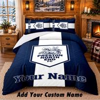 Preston North End Pattern Bedding 3Pcs Set Custom Name, Bed Sheet And Pillowcases For Home Bedroom 180cmx210cm