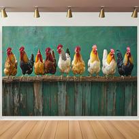 One vivid chicken coop backdrop - polyester fabric is perfect for homes, gardens, studios, and garages 59x51.1inch/150*130cm