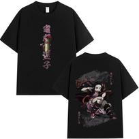 Anime summer T-shirt Demon Slayer Nezuko Kamado 2026, unisex, oversize, streetwear, cotton, casual, for fans, for men and wom L black