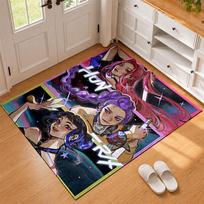 Kpop demon hunters Carpet Door Mat for Living Room or Bedroom Protective Mat Under Chair Office Decoration Christmas Gift Birthday Present 50cmx80cm