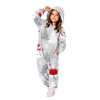 Kids' Christmas Flannel Print Pajama Set for Holiday Lounging 120 rožinė