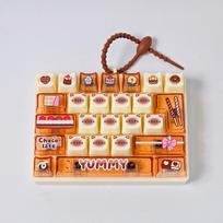 Cartoon Cat Pudding 26 Key Decompression Keyboard Clicker Toy Multi Purpose Pendant Backpack Car Key Chain Home Tabletop Decor