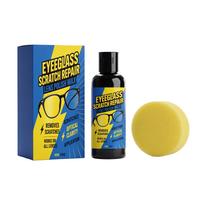 Eyeglass Scratch Repair Pastewith Sponge, Glass Lens Polishing Cream, Grinding Restoration Wax Anti-Scratch Care for Mirror 1pc yellow