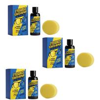 Eyeglass Scratch Repair Pastewith Sponge, Glass Lens Polishing Cream, Grinding Restoration Wax Anti-Scratch Care for Mirror 3pcs yellow