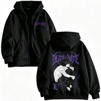 Japanese Anime Death Note L·Lawliet Zipper Hoodies Men's Women Clothing Vintage Fashion Zip Up Hooded Sweatshirts Jackets Coats M juoda