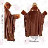Wearable Blanket with Hood Gender-Neutral Throw Oversized for Naps, Movie Nights