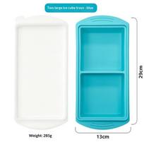 Bpa Free Food Grade Silicone Freezer Trays Stackable Design Leak Proof Lids For Meal Prep Soup Storage A3 blue