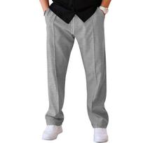 Men's Baggy Straight Leg Sweatpants Casual Oversize Joggers Loose Fit Athletic Pants for Gym Running Black L gray