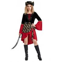 Halloween Adult Pirate Costume Halloween Party Costume Pirate Captain of the Caribbean COS Dress Up S black