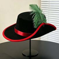 Artificial Feather Feather Stage Cap Wide Brim Masquerade Headwear  Medieval Festival Style 8