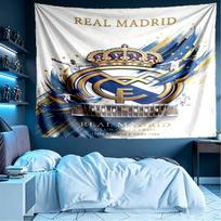 Real Madrid Football Print Tapestry, Lightweight Wall Hanging, for Bedroom, Dorm, Living Room, Home Art Decor, Birthday Christmas Gift for Friends 180cmx230cm