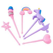 Reusable Bento Food Picks Cute Heart Rainbow Star Shapes Fruit K pink